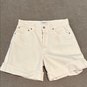 Agolde Cream Jean Shorts with Cuffed Hem. Size 27. Never worn.